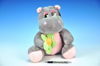 Hroch holka s kytkou sedící plyš 30cm od 0 měsíců