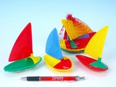 Loď - Plachetnice plast 10cm 3ks v síťce