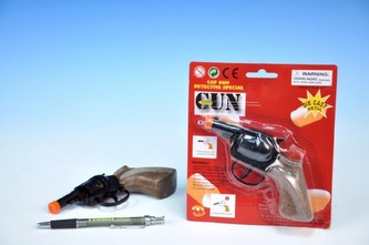 Pistole - Kapslovka kov 14cm 8ran na kartě