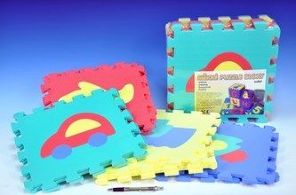 Pěnové puzzle Dopravní prostředky 30x30cm 10ks v sáčku