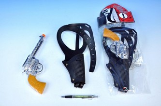 Pistole kolt 30cm kovbojská klapací s pouzdrem a opaskem v sáčku