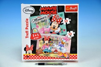 Puzzle Minnie 33x22cm 2x50 dílků v krabici 24x24x5cm