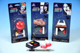 Make-up + doplněk Klaun/Čert/Čarodějnice/Upír na kartě karneval
