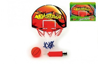Koš na basketbal s doplňky 30x24cm plast průměr 19cm v krabici
