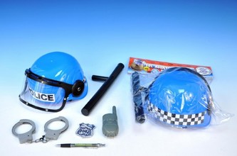 Policejní sada přilba 21x20cm s doplňky 5ks v sáčku