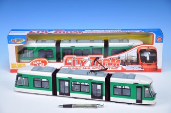 Tramvaj 43cm 3 vagóny plast v krabici