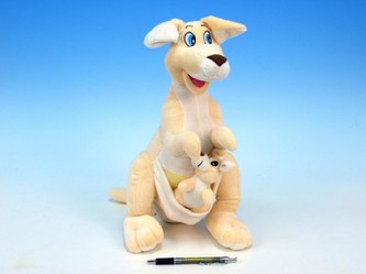 Klokan plyš 38cm s mládětem 12cm od 0 měsíců v sáčku