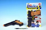 Pistole policejní plast 19cm na baterie 2xAA se zvukem se světlem na kartě