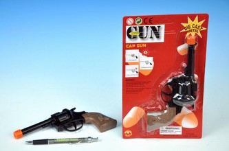 Pistole - Kapslovka kov 19cm 8 ran na kartě