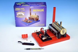 MERKUR funkční model parního stroje Standart v krabici 28x11x20cm