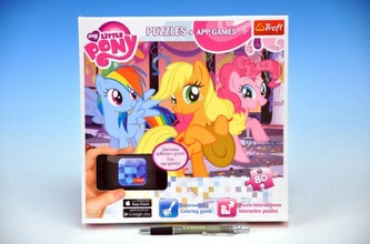 Puzzle s aplikací My Little Pony 41x27,8cm 80 dílků v krabici 26x26x4cm