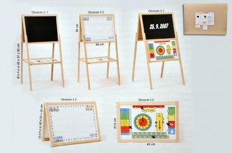 Tabule skládací A 5v1 dřevo 45x90x37cm magnetická v krabici