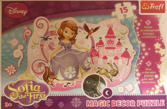 Puzzle magické Decor Sofia první/Disney 15dílků v krabici Trefl