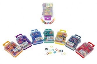 Céčka barevná různé tvary 100ks v plastové krabičce