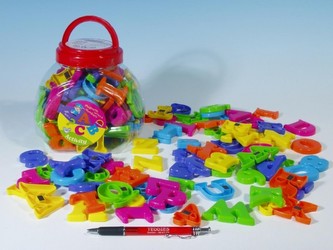 Magnetická písmena/číslice 90ks v dóze