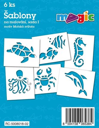 Papírové šablony MAGIC, 11 x 14cm, 6ks, sada I - Mořská zvířata Papírové šablony MAGIC, 11 x 14cm, 6ks, sada I - Mořská zvířata