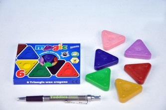 Voskovky trojboké MAGIC BASIC, sada 6ks, mix barev