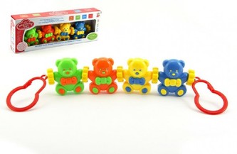 Baby řetěz medvídci plast v krabici 33x12x5cm