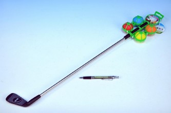 Golf sada 1 hůl kov + 4 míčky plast