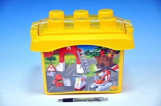 Stavebnice BanBao Hasičská stanice  + 3 figurky v plastovém boxu