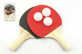 Sada stolní tenis 2 pálky + 3 míčky na kartě 18x29cm Sada stolní tenis 2 pálky + 3 míčky na kartě 18x29cm