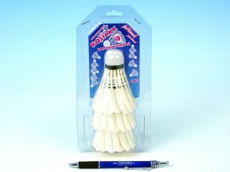 Míčky na badminton péřové 7cm 3ks na kartě