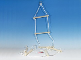 Provazový žebřík dřevěný 140cm 7 příček