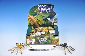 Pavouk plast pohyblivé nohy 7x16cm asst 4 barvy