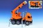Autojeřáb plast 70cm 3-osý oranžový v krabici