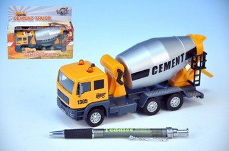 Auto domíchávač kov 15,5cm na zpětný chod na baterie se zvukem se světlem v krabičce
