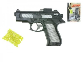 Pistole na kuličky 15cm s kuličkami na kartě