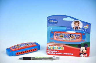 Harmonika Mickey Mouse plast 12cm na kartě