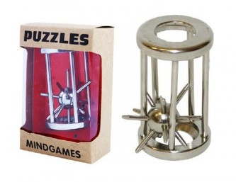 Hlavolam ježek v kleci kov 4,5x7,5cm v krabičce