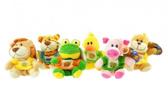 Zvířátko plyš 17cm přívěšek na klíče 6 druhů