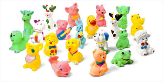 Zvířátko gumové pískací 11cm, 8 druhů  - 1 kus