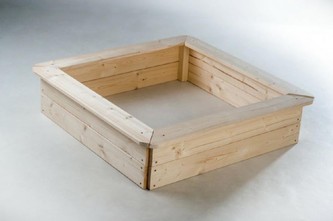 Pískoviště dřevo přírodní 4 sezení 80x80x20cm