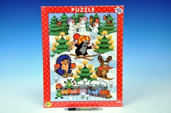 Puzzle deskové Krtek na sněhu 29x37cm 40dílků