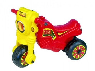 Odrážedlo CROSS červené velké plast výška sedadla 28cm nosnost do 50kg od 3 let