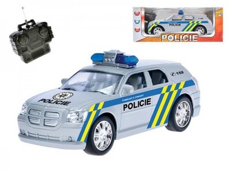 Auto RC Policie 20cm 27MHz na baterie plná funkce bez zvuku v krabici