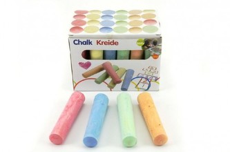 Křídy barevné chodníkové 10,5x2,5x2,2cm 15ks v krabičce 24m+