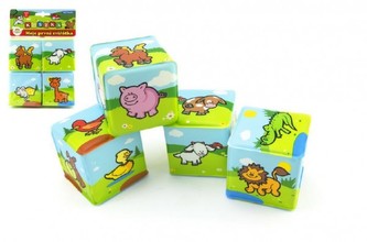 Kostka Moje první zvířátka 7x7cm, sada 4ks v sáčku MPZ od 0 let