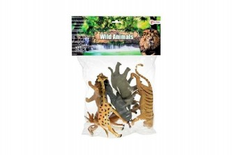Zvířátka safari plast 17cm 6ks v sáčku