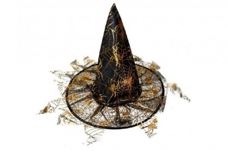 Klobouk čarodějnický s třásněmi 35x37,5cm karneval