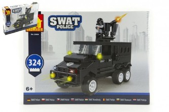 Stavebnice Dromader SWAT Policie Auto 324ks plast v krabici 38x28x6cm