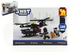 Stavebnice Dromader SWAT Policie Vrtulník 288ks plast v krabici 35x25x5,5cm