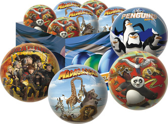 Míč Draci, Kung Fu Panda, Madagaskar, Tučňáci 15 cm