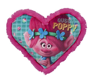 Polštářek Troll Queen Poppy te tvaru srdce