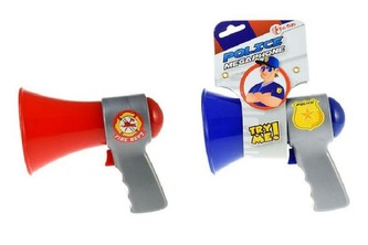 Megafon hasiči/policie plast 14cm na baterie