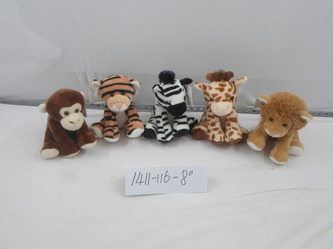 Zvířata plyšová (lev, zebra, žirafa)
