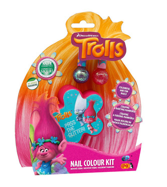 Trolové Třpytivé laky na nehty s kytičkovou krabičkou
